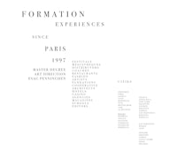 a black and white poster with the words formation experiences since paris